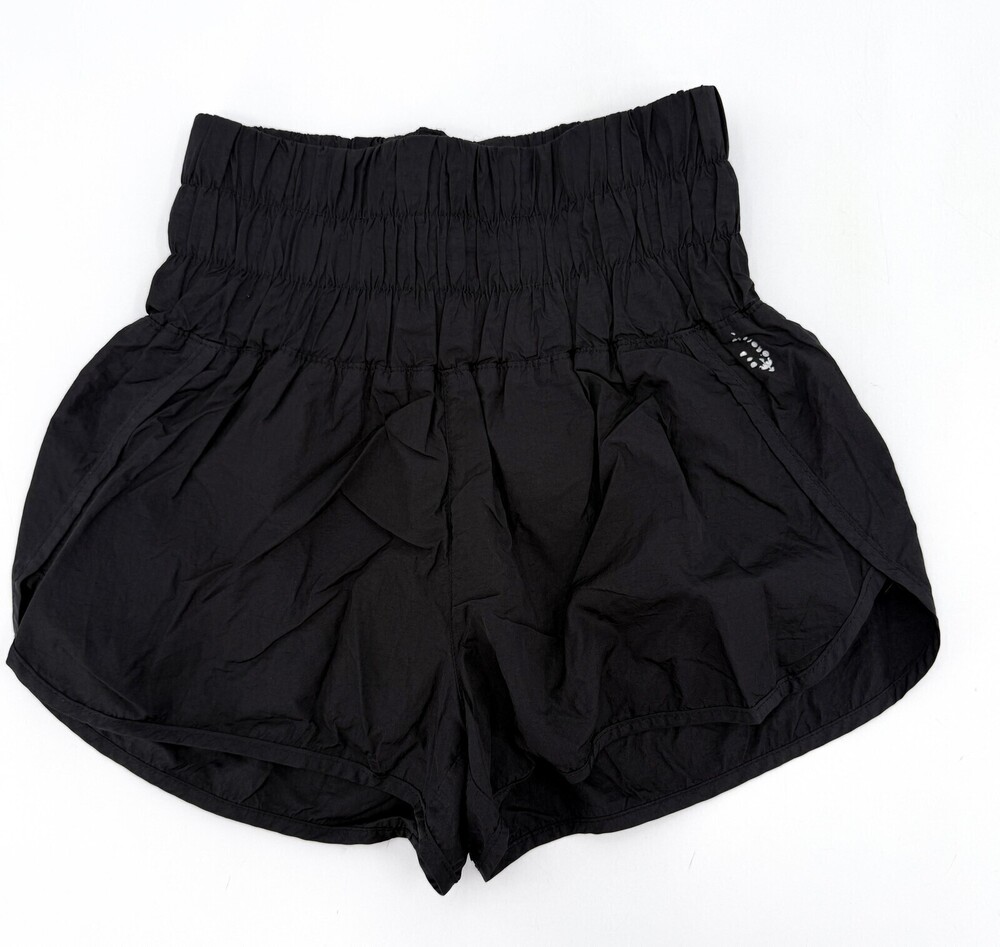 FP Movement Shorts Womens Small Black High Rise Smocked Waist The Way Home